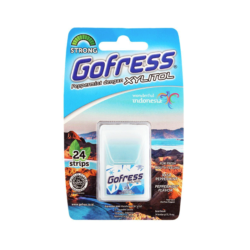 GOFRESS MOUTH FRESHNER PEPPERMINT STRONG 24`S